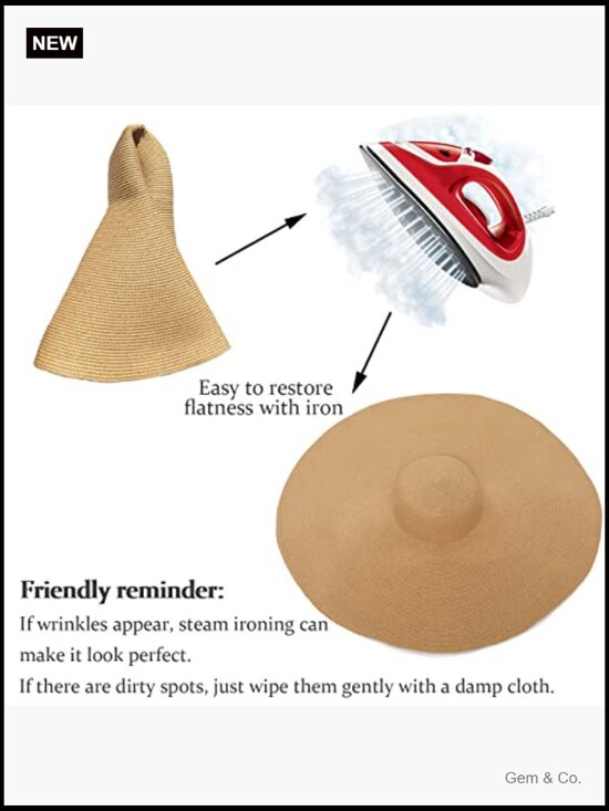 Oversized Wide Brim Straw Sun Hat Foldable Handmade Floppy Beach main image 4